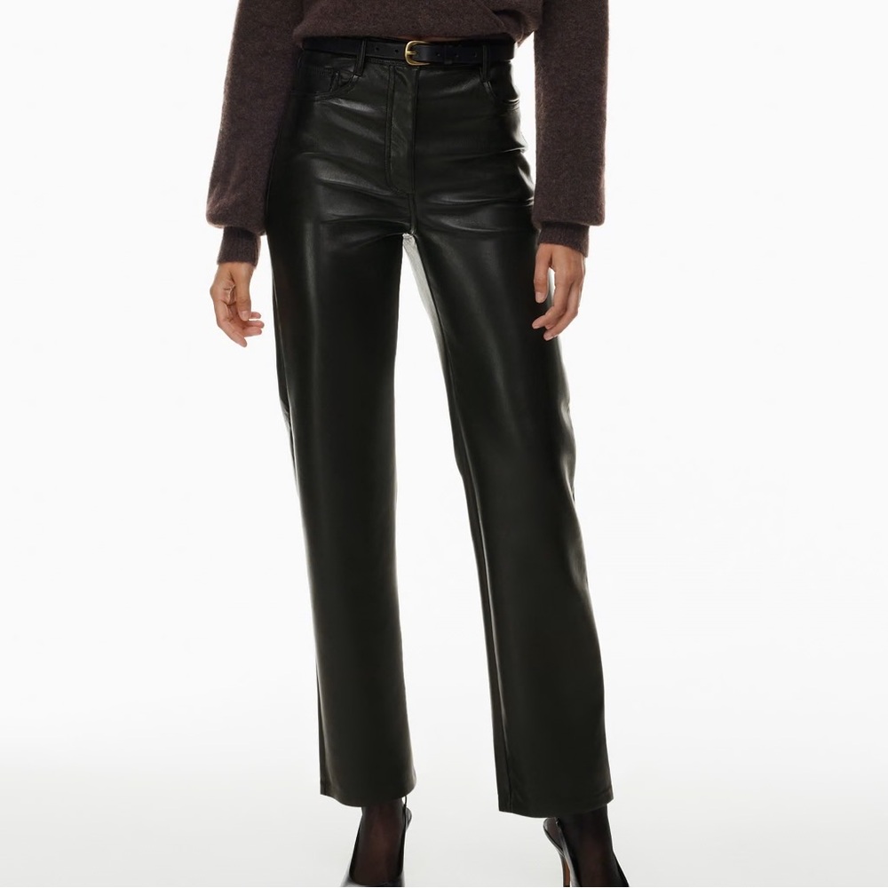 Aritzia Wilfred Melina Leather Straight Pants